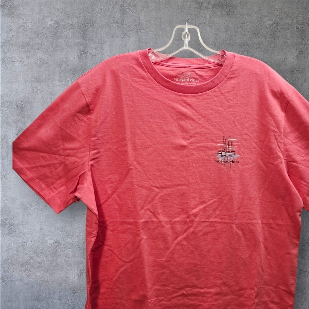 Vineyard Vines Men's Large sailboat coral  Short Sleeve Tee